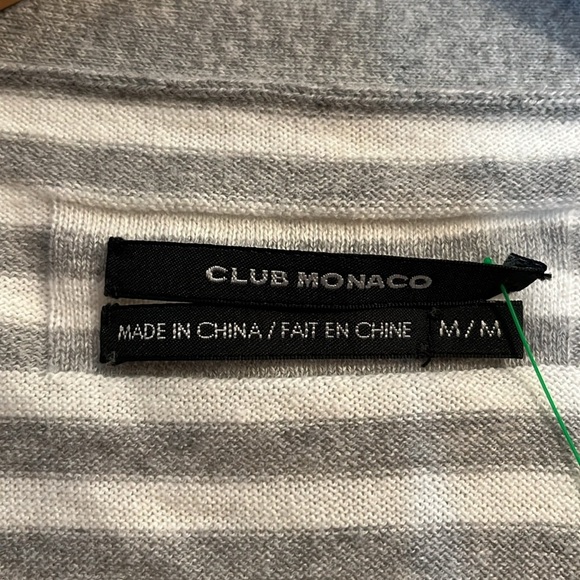 Club Monaco Vest soft lightweight men’s M gray stripes cotton cashmere - Picture 2 of 6